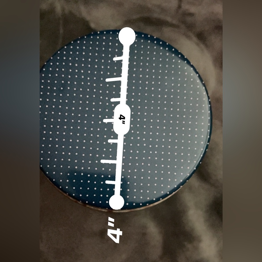 Vintage Navy Blue Polka Dot Goose Geese Duck Tin Box Canisters One With Handle - Picture 14 of 16